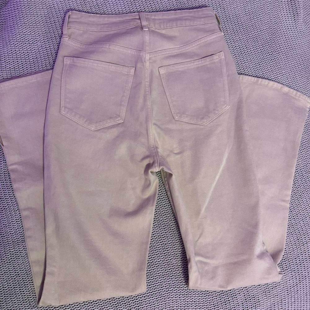 Old Navy Cream High Rise Flare Jeans